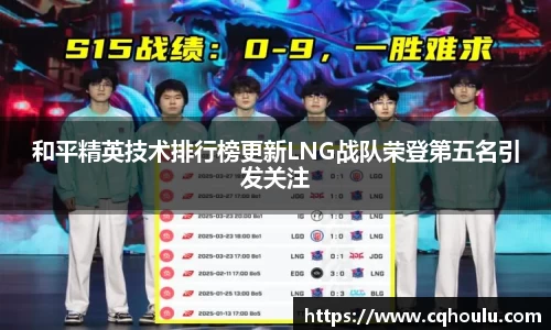 和平精英技术排行榜更新LNG战队荣登第五名引发关注